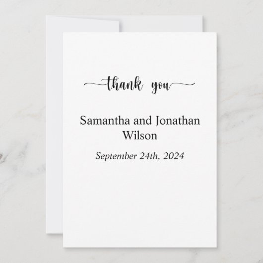 Moderne, minimalistische witte kaart met zwarte be (Voorkant)