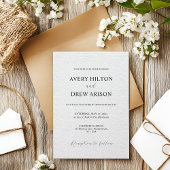 Moderne minimalistische witte kant bruiloft uitnod kaart