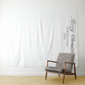 Moderne Minimalistische Witte Kerst Foto Achtergro Wandkleed (In Situ (horizontaal))