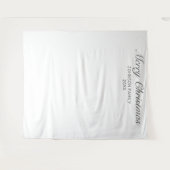 Moderne Minimalistische Witte Kerst Foto Achtergro Wandkleed (Voorkant (horizontaal))