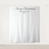 Moderne Minimalistische Witte Kerst Foto Achtergro Wandkleed (Voorkant)