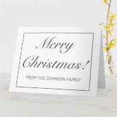 Moderne minimalistische witte kerst gevouwen groet kaart (Gele Bloem)