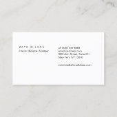 Moderne, minimalistische, witte leder Professional Visitekaartje (Achterkant)