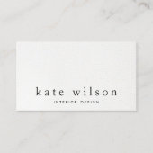 Moderne, minimalistische, witte leder Professional Visitekaartje (Voorkant)
