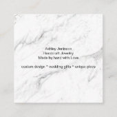 Moderne minimalistische witte marbe orde bedankt vierkante visitekaartje (Achterkant)