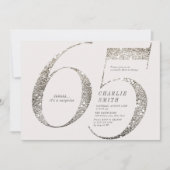 Moderne minimalistische witte partij, 65e verjaard kaart (Voorkant)