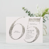 Moderne minimalistische witte partij, 65e verjaard kaart (Staand voorkant)