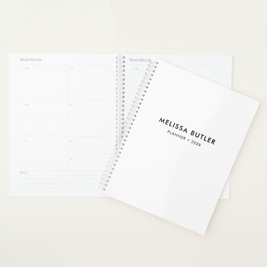 Moderne minimalistische witte planner (Display)