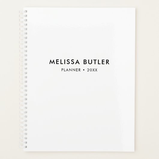 Moderne minimalistische witte planner (Voorkant)