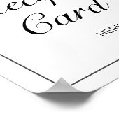 Moderne minimalistische witte recept Kaart bruilof Poster (Hoek)