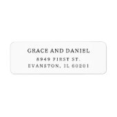 Moderne Minimalistische Witte Retouradres Etiket (Voorkant)