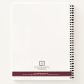 Moderne Minimalistische Witte Rode Rand Logo Zakel Notitieboek (Achterkant)