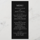 Moderne minimalistische witte script bruiloft dine menu (Voorkant)