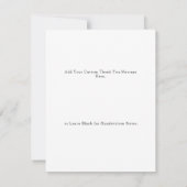 Moderne minimalistische witte script verjaardagsfo bedankkaart (Achterkant)