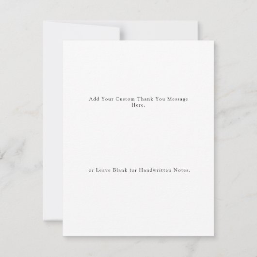 Moderne minimalistische witte script verjaardagsfo bedankkaart (Achterkant)