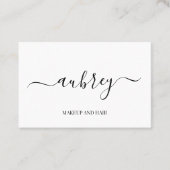 Moderne minimalistische witte script  Zwart Visitekaartje (Voorkant)
