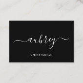 Moderne minimalistische witte script  Zwart Visitekaartje (Voorkant)