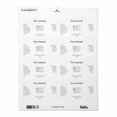 Moderne minimalistische witte serumlabels etiket (Full Sheet)