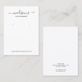 Moderne minimalistische witte sieraden oorbel disp visitekaartje (Voorkant / Achterkant)