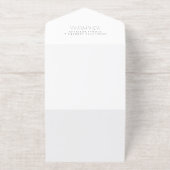 Moderne Minimalistische Witte Trouwfolie All In One Uitnodiging (Buiten)
