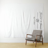 Moderne Minimalistische Witte Trouwfoto Achtergron Wandkleed (In Situ (horizontaal))