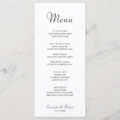Moderne Minimalistische Witte Trouwmenu Menu (Voorkant)