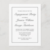 Moderne minimalistische witte Verloving uitnodigin Briefkaart (Voorkant)