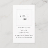 Moderne Minimalistische Witte Verticale Logo QR-co Visitekaartje (Voorkant)