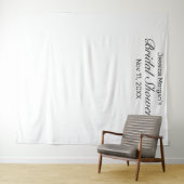 Moderne minimalistische witte Vrijgezellenfeest fo Wandkleed (In Situ (horizontaal))