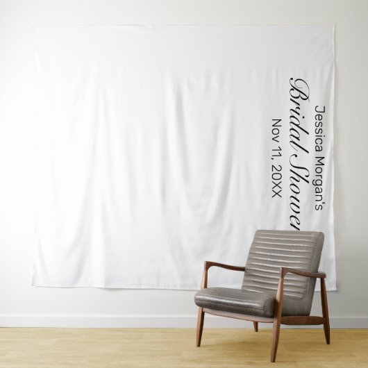 Moderne minimalistische witte Vrijgezellenfeest fo Wandkleed (In Situ (horizontaal))