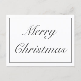 Moderne minimalistische witte vrolijke kerstgroet aankondigingskaart