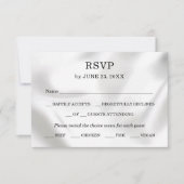 Moderne Minimalistische Witte Zijde Elegante Chic RSVP Kaartje (Voorkant)