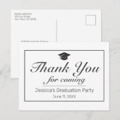 Moderne Minimalistische Witte Zwarte Afstudeer Dan Briefkaart (Voorkant / Achterkant)