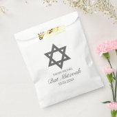 Moderne minimalistische witte zwarte bar bat mitzv bedankzakje (Gezegeld)