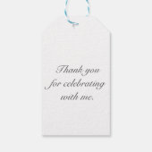 Moderne minimalistische witte zwarte bar bat mitzv cadeaulabel (Achterkant)