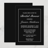 Moderne Minimalistische Witte Zwarte Bruidsuitnodi Kaart (Voorkant / Achterkant)