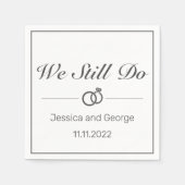 Moderne minimalistische witte zwarte bruiloft Jubi Servet (Voorkant)