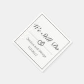 Moderne minimalistische witte zwarte bruiloft Jubi Servet (Hoek)