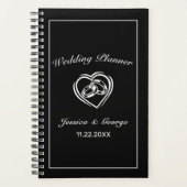 Moderne minimalistische witte zwarte bruiloft plan planner (Voorkant)