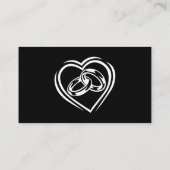 Moderne minimalistische witte zwarte bruiloft webs visitekaartje (Achterkant)