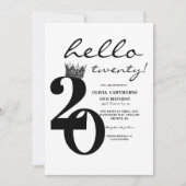 Moderne Minimalistische Witte Zwarte Foto 20e Verj Kaart (Voorkant)