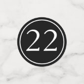 Moderne minimalistische witte zwarte gelukkige ver confetti (Kleine voorkant)