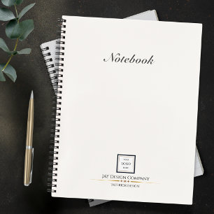 Moderne minimalistische witte zwarte grens Logo be Notitieboek