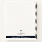 Moderne minimalistische witte zwarte grens Logo be Notitieboek (Achterkant)