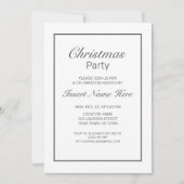 Moderne minimalistische witte zwarte kerst kaart (Voorkant)