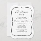 Moderne minimalistische witte zwarte kerst kaart (Voorkant)