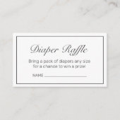 Moderne minimalistische witte zwarte luier loterij informatiekaartje (Voorkant)