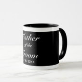 Moderne minimalistische witte zwarte ouder bruilof mok (Voorkant rechts)