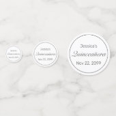 Moderne minimalistische witte zwarte quinceañera confetti (Achterkanten)