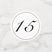 Moderne minimalistische witte zwarte quinceañera confetti (Kleine voorkant)